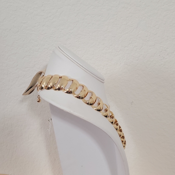 Anthropologie Gold Tone Ladder Link Collar Necklace 90s Elegant Minimalist NWT - Picture 15 of 16